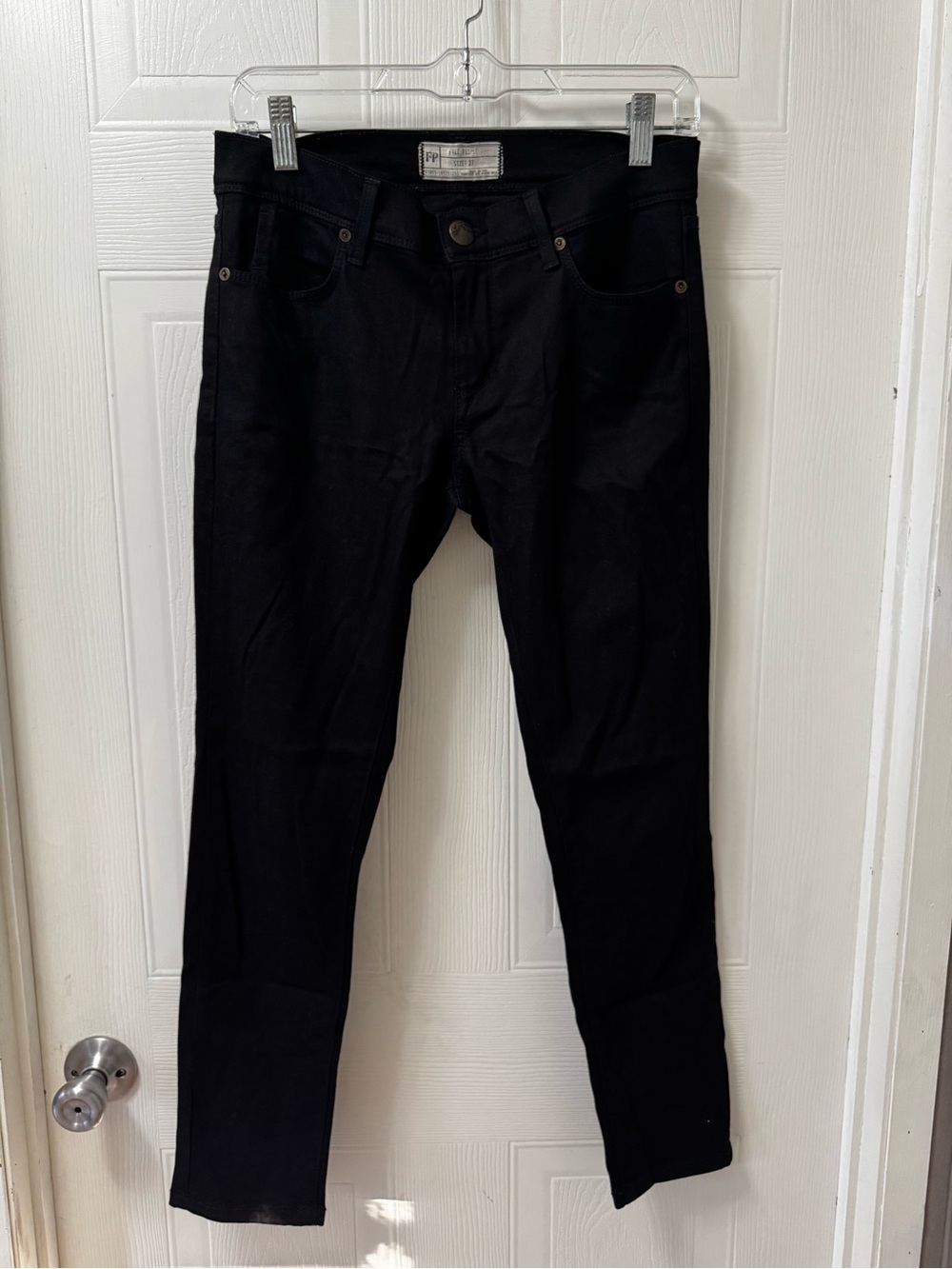 Free People women Black Slim Straight Jeans